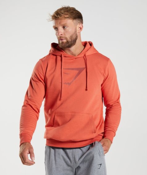 Bluzy Z Kapturem Gymshark Sharkhead Infill Męskie Pomarańczowe | PL 390HXS